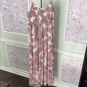 Express Pink and Cream Paisley Dress